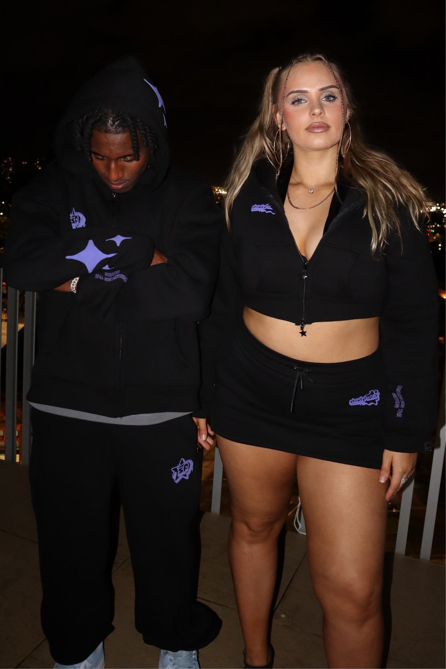 Star Tracksuit Pants - Purple