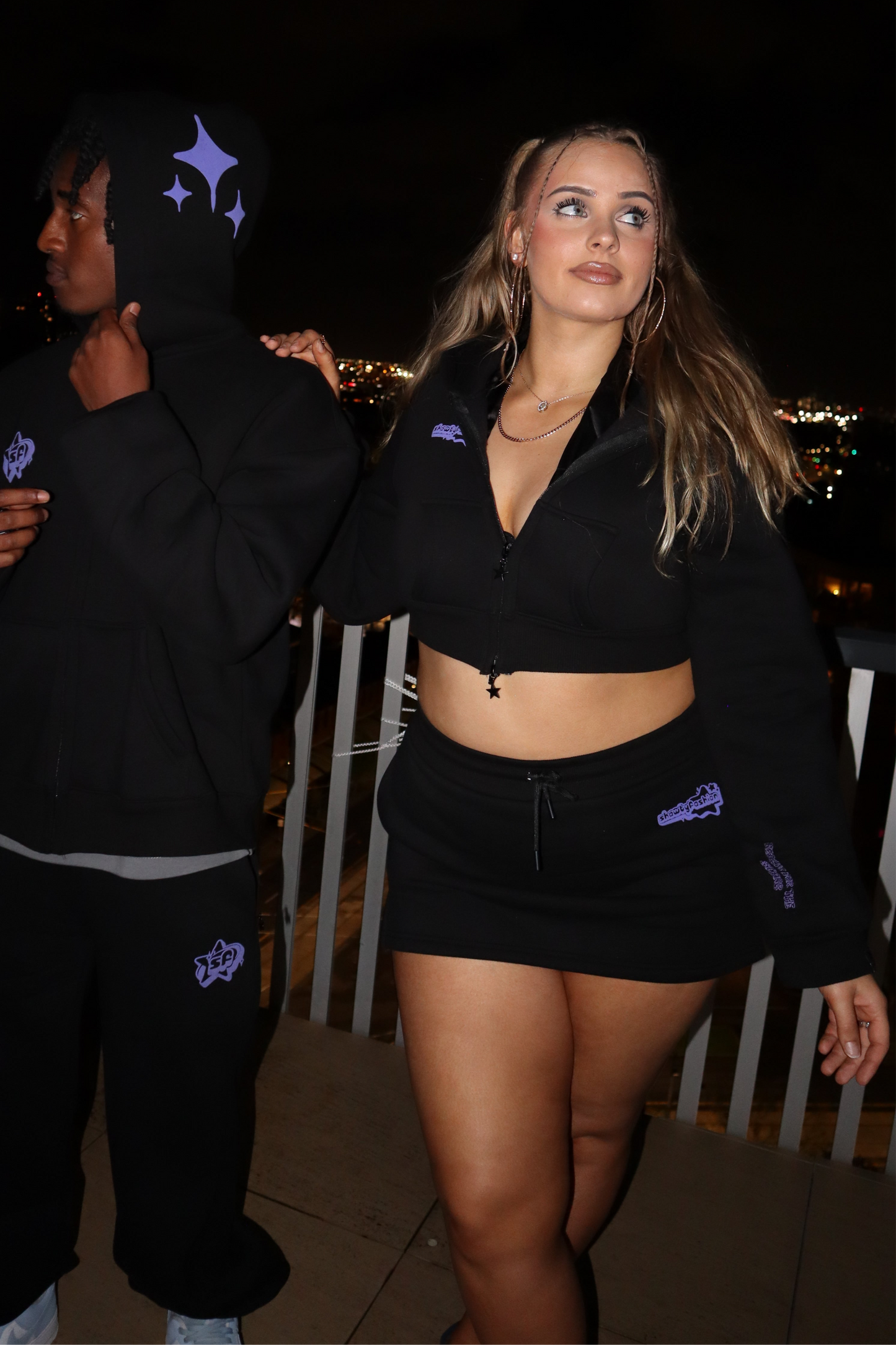 Star Tracksuit Mini Skirt - Grey