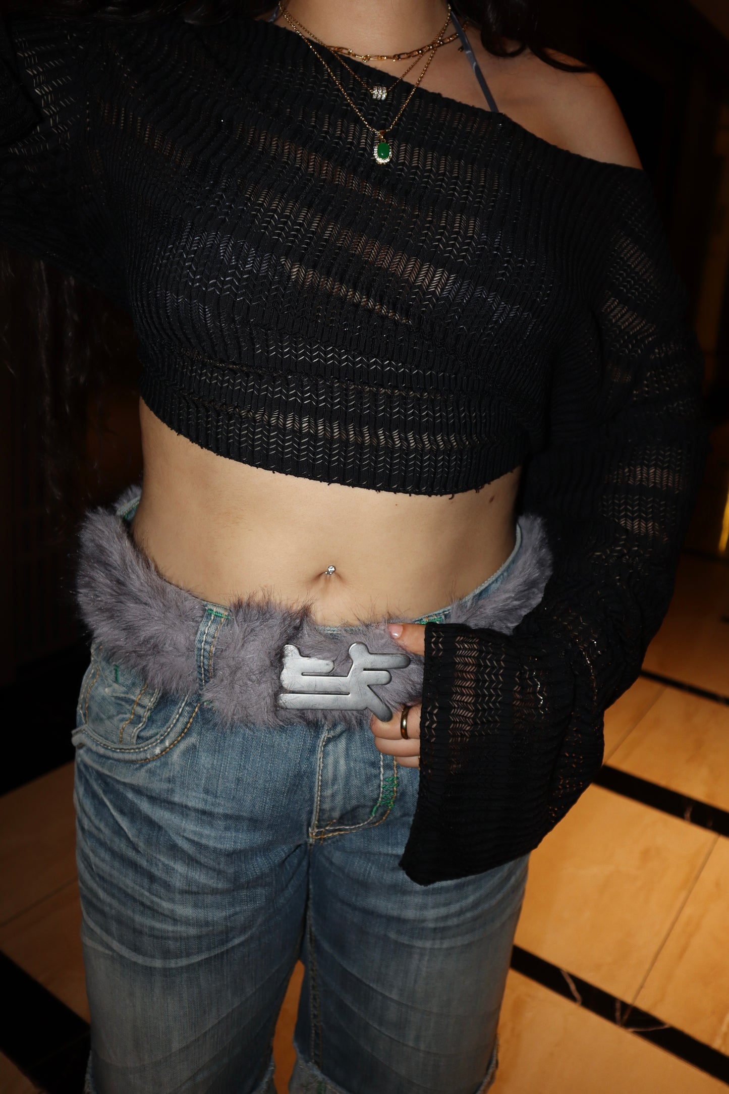 Moonlight Frost Fur Belt