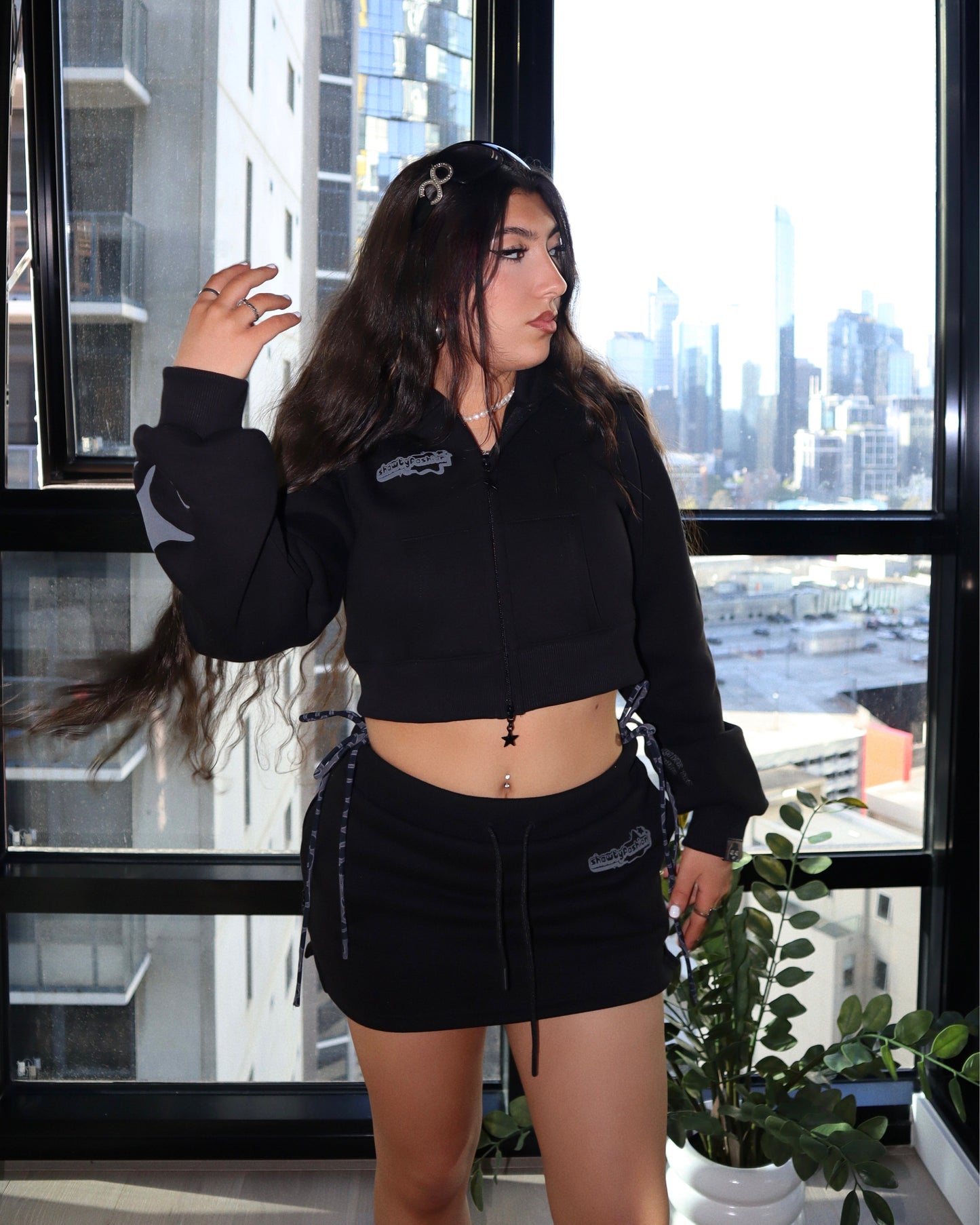 Star Tracksuit Mini Skirt - Grey